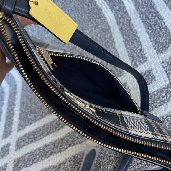 Coach Rowan File Bag With Garden Plaid Print - Picture 10 of 16